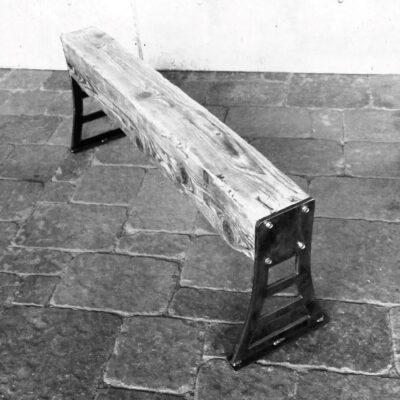 Banc industriel en bois et acier-Design rustique moderne